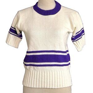 Vintage New Era Cheerleader Short Sleeve Cheerleader Striped Sweater Siz M